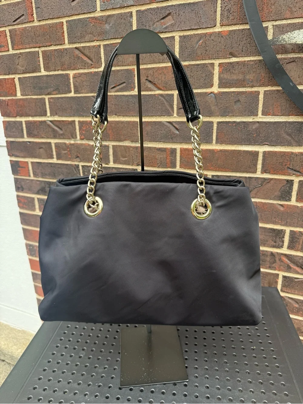 Kate Spade Lindenwood Elena Black Nylon Chain Tote WKRU1319
